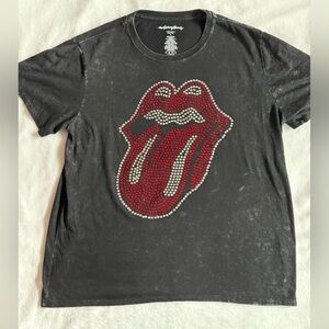The Rolling Stones Distressed Beaded Graphic Tee